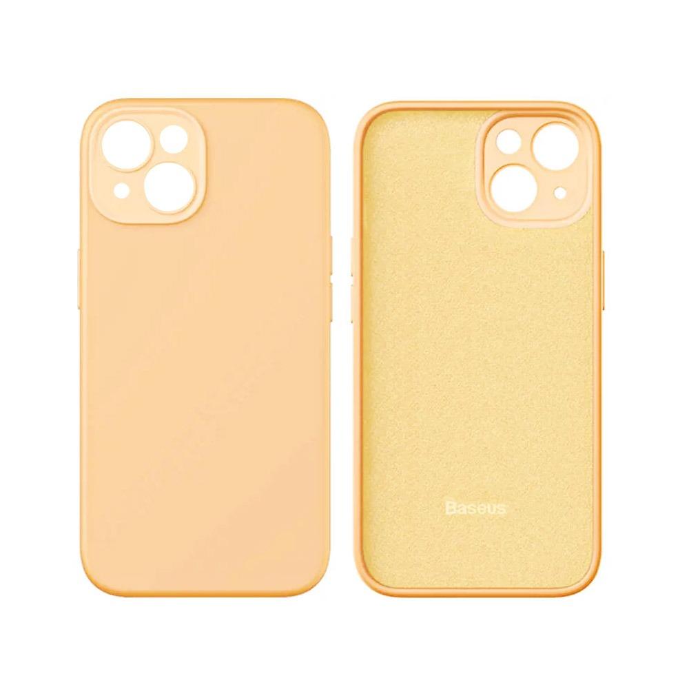 Калъф гръб за iPhone 14 Plus Baseus Liquid Silica Gel Series Case + скрийн протектор праскова