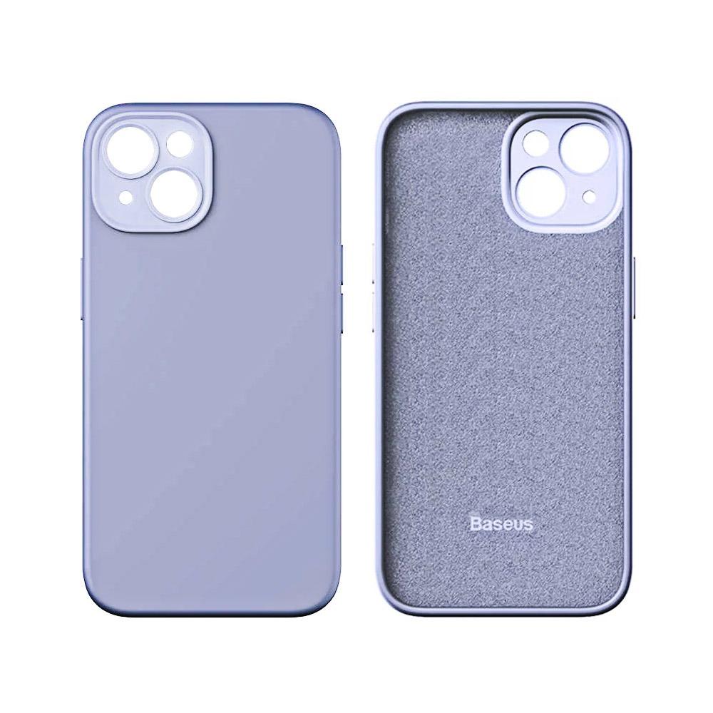 Калъф гръб за iPhone 14 Baseus Liquid Silica Gel Series Case + скрийн протектор лилав