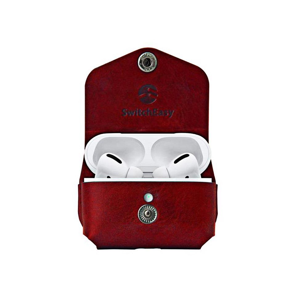Калъф за AirPods Pro кожен червен