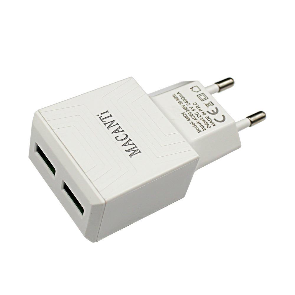 Адаптер 220V Macanti с 2 USB бял