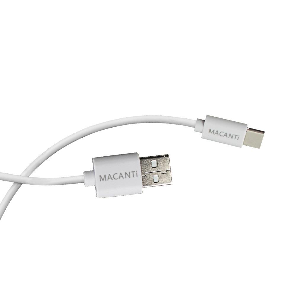 USB кабел Macanti Type-C бял