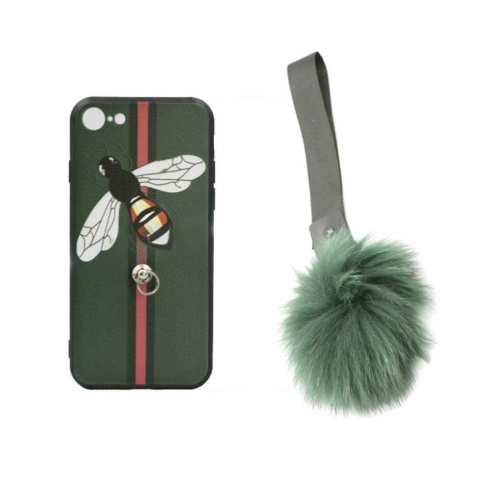Калъф гръб Fashion пчела iPhone 6/6S зелен