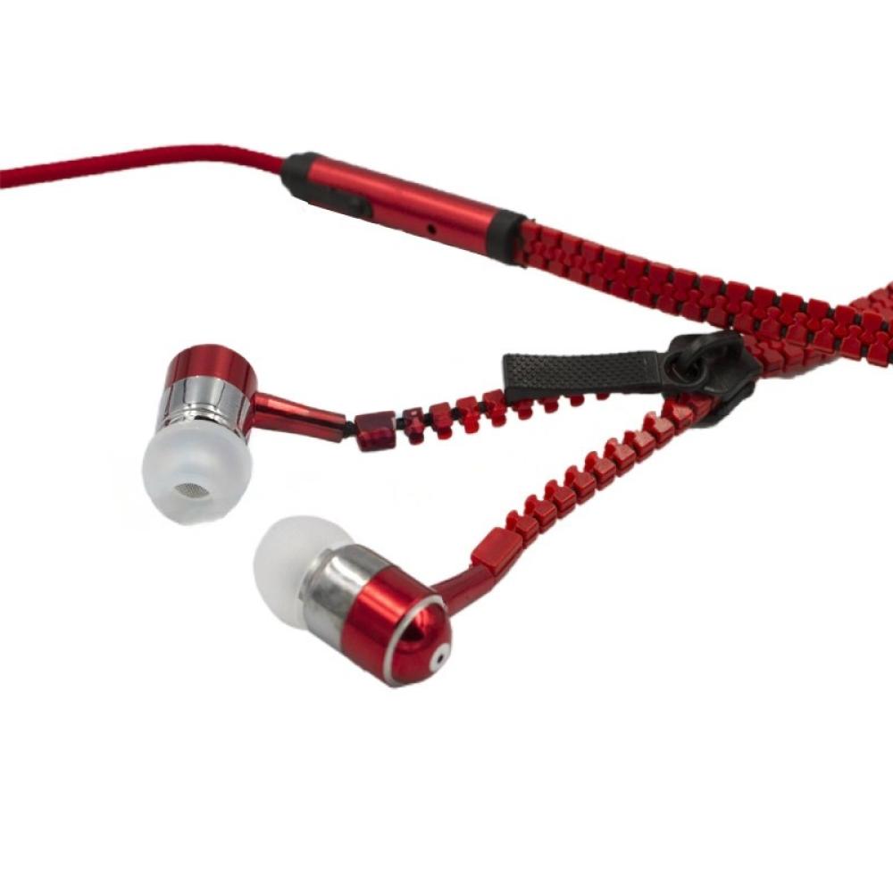 Слушалки Handsfree Zipper, червен