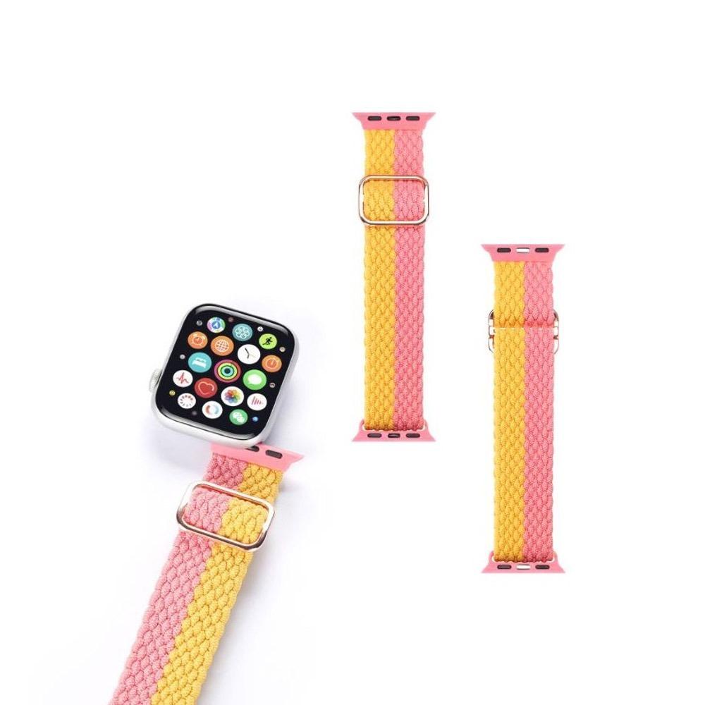 Apple watch 42/44/45mm DUX DUCIS текстилна жълто-розова