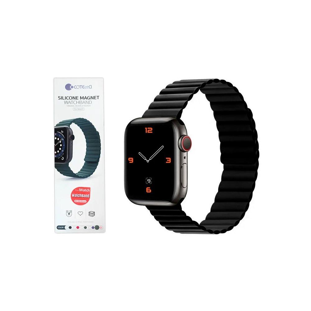 Apple watch 42/44/45mm COTEetCI каишка кожа черно