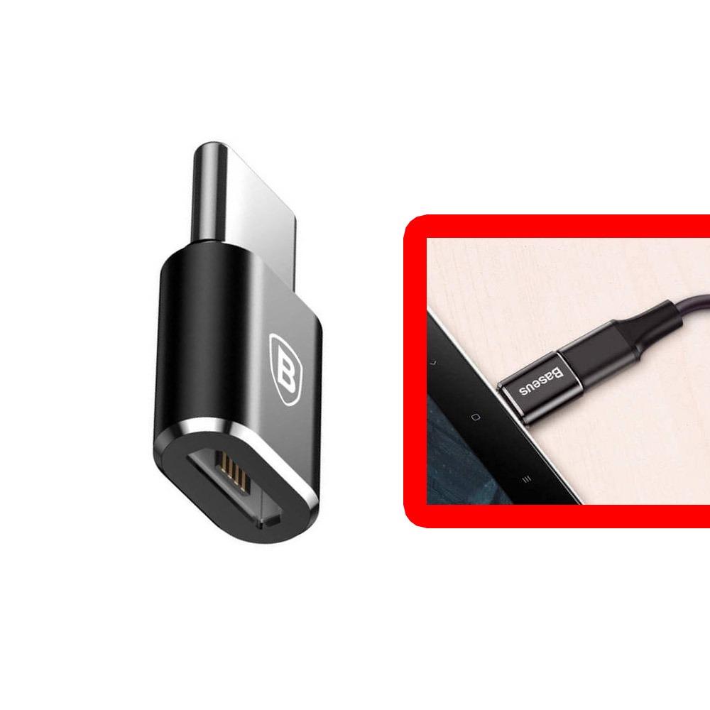 Преходник Baseus Micro Female To Type-C Male  Converter, черен, CAMOTG-01