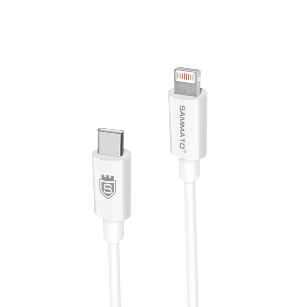 Кабел SAMMATO TYPE C to Lightning 20W 3A 1м. бял
