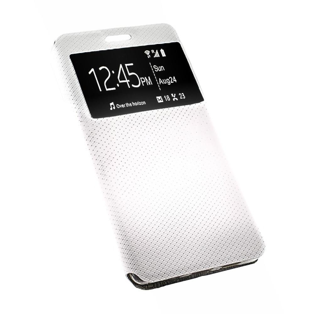 Калъф Flip S-View с TPU за Huawei P9, бял