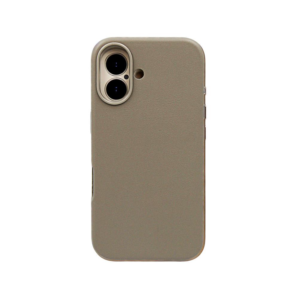 Калъф тип гръб LEATHER CASE iPhone 16 сив