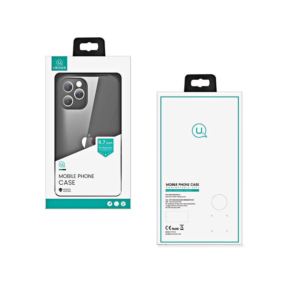 Калъф гръб за iPhone 12 Pro Max 6.7 inch USAMS плътно черен матов - кант, IP12PMJX01