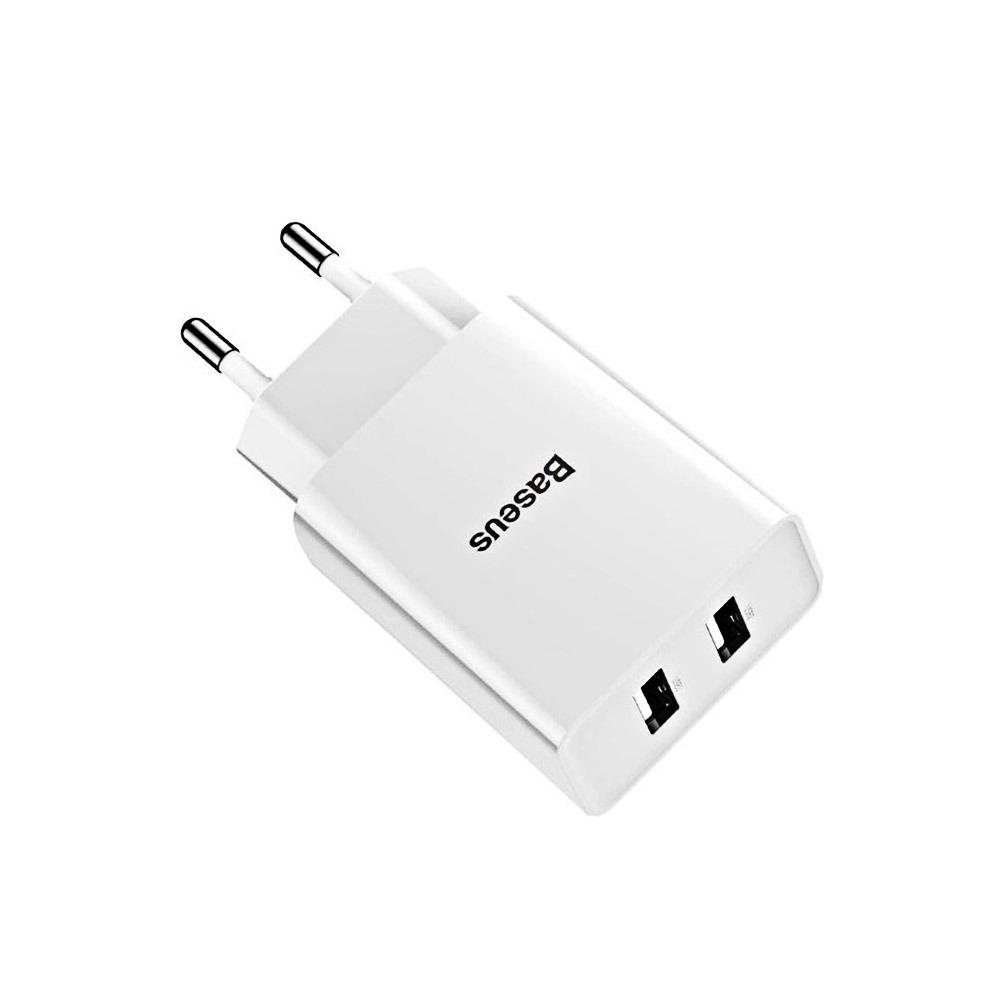 Зарядно BASEUS 220V Speed Mini Dual USB 10 бял, CCFS-R02