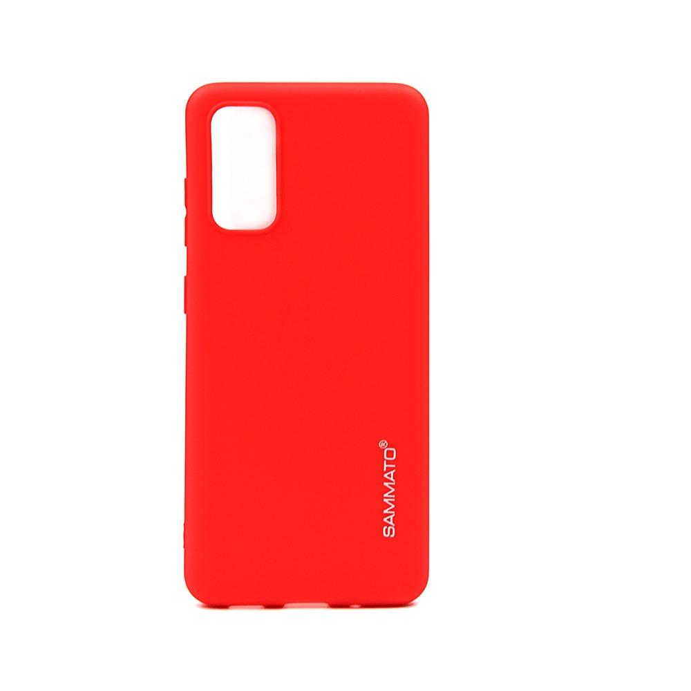 Калъф гръб TPU Sammato Clear за Samsung S20 червен