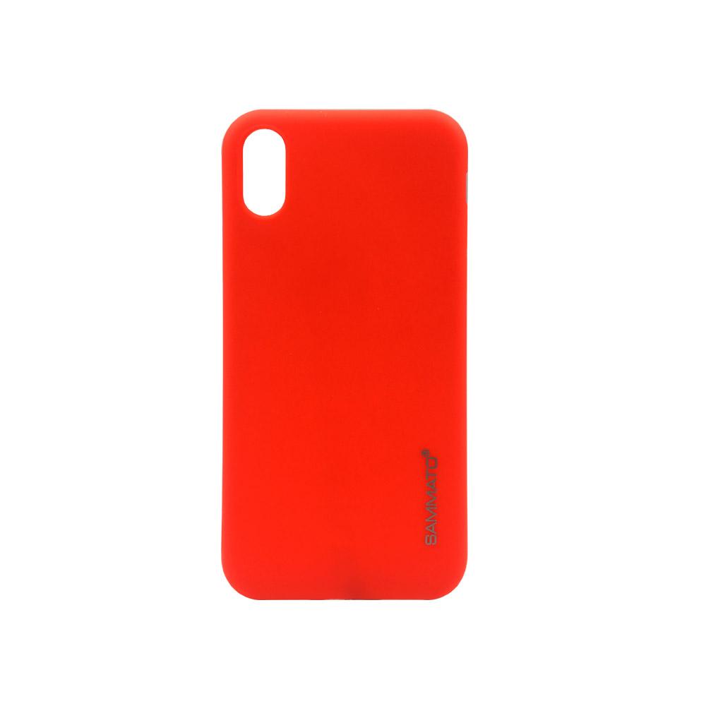 Калъф гръб TPU Sammato Clear iPhone X/XS червен