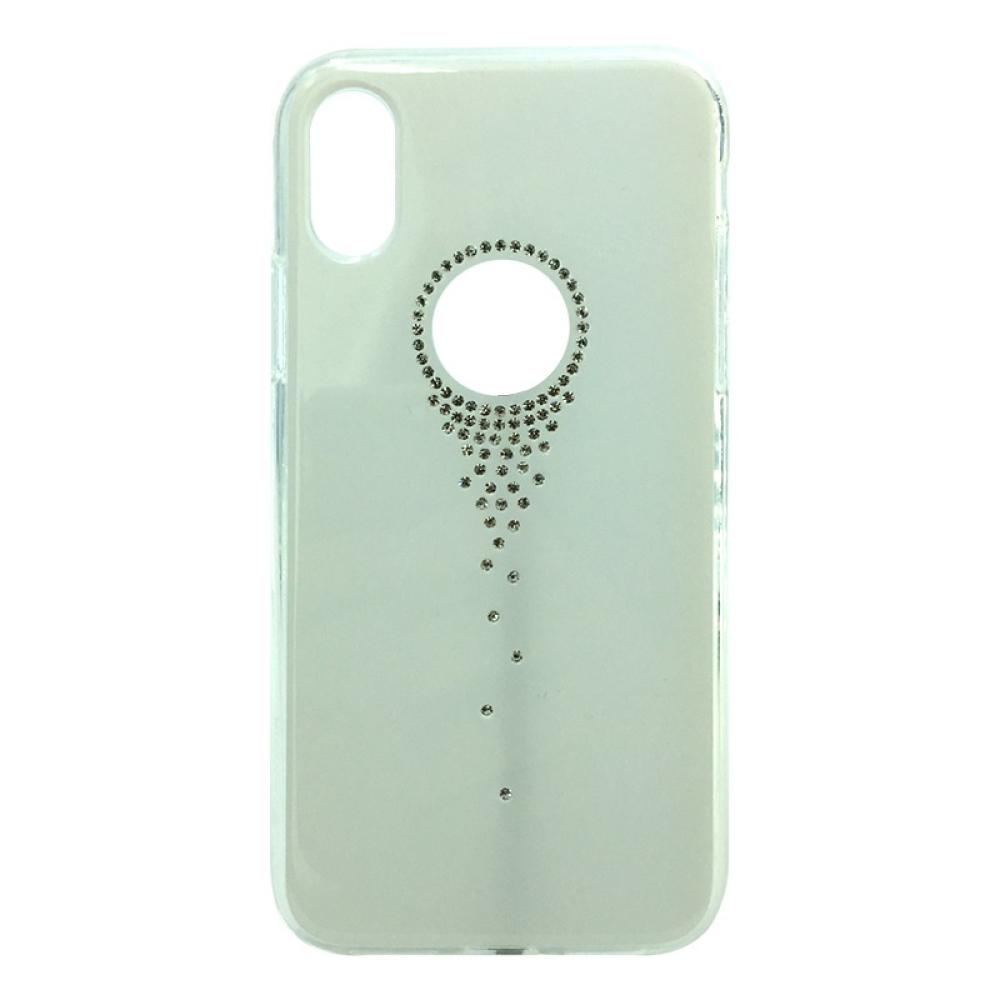 Калъф гръб Fashion Comma камани iPhone X/XS бял