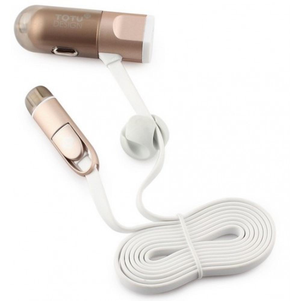 Зарядно Totu 12v с USB 5G Good Partner rose gold