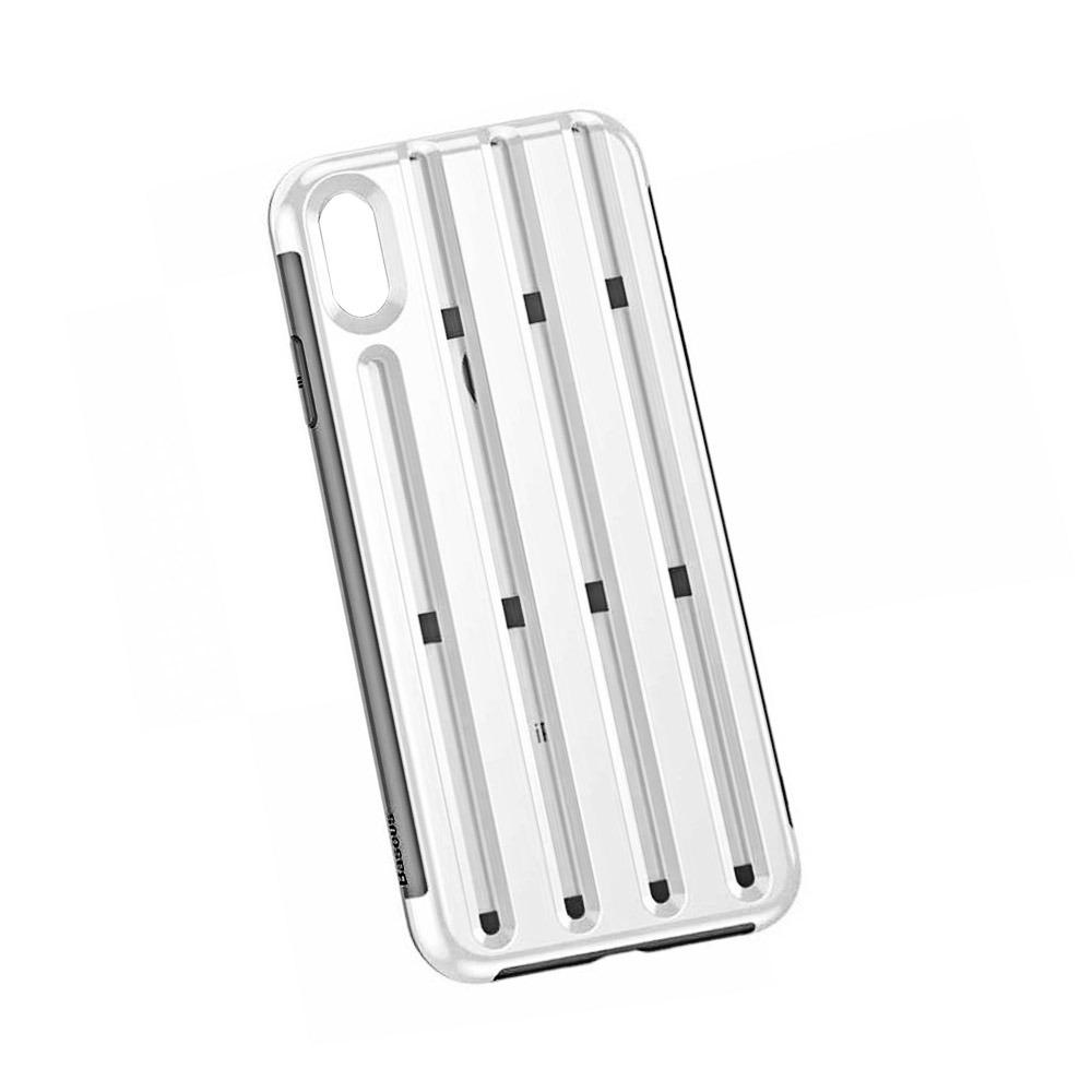 Калъф гръб Baseus Cycling Helmet iPhone XS Max бял, WIAPIPH65-TC02