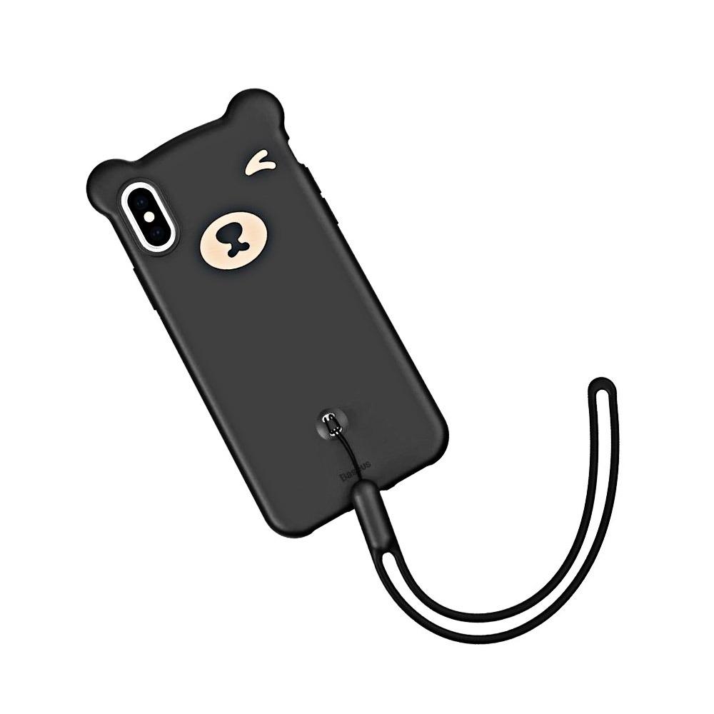 Калъф гръб Baseus Bear iPhone XS Max черен, WIAPIPH65-BE01