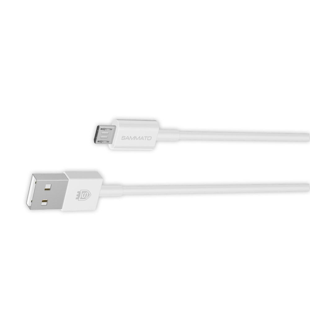 USB кабел Sammato 1.5 метра micro бял