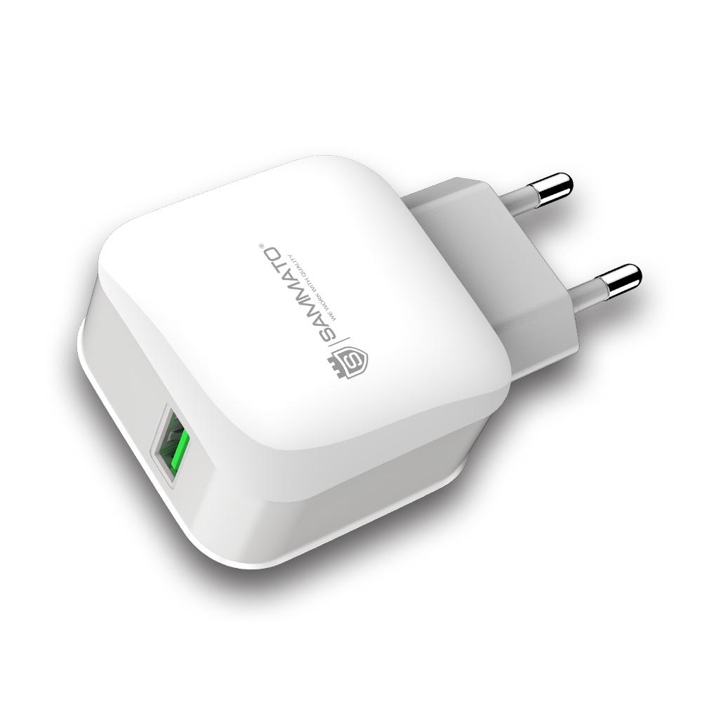 Зарядно SAMMATO 220V 2.1mAh 1USB бял