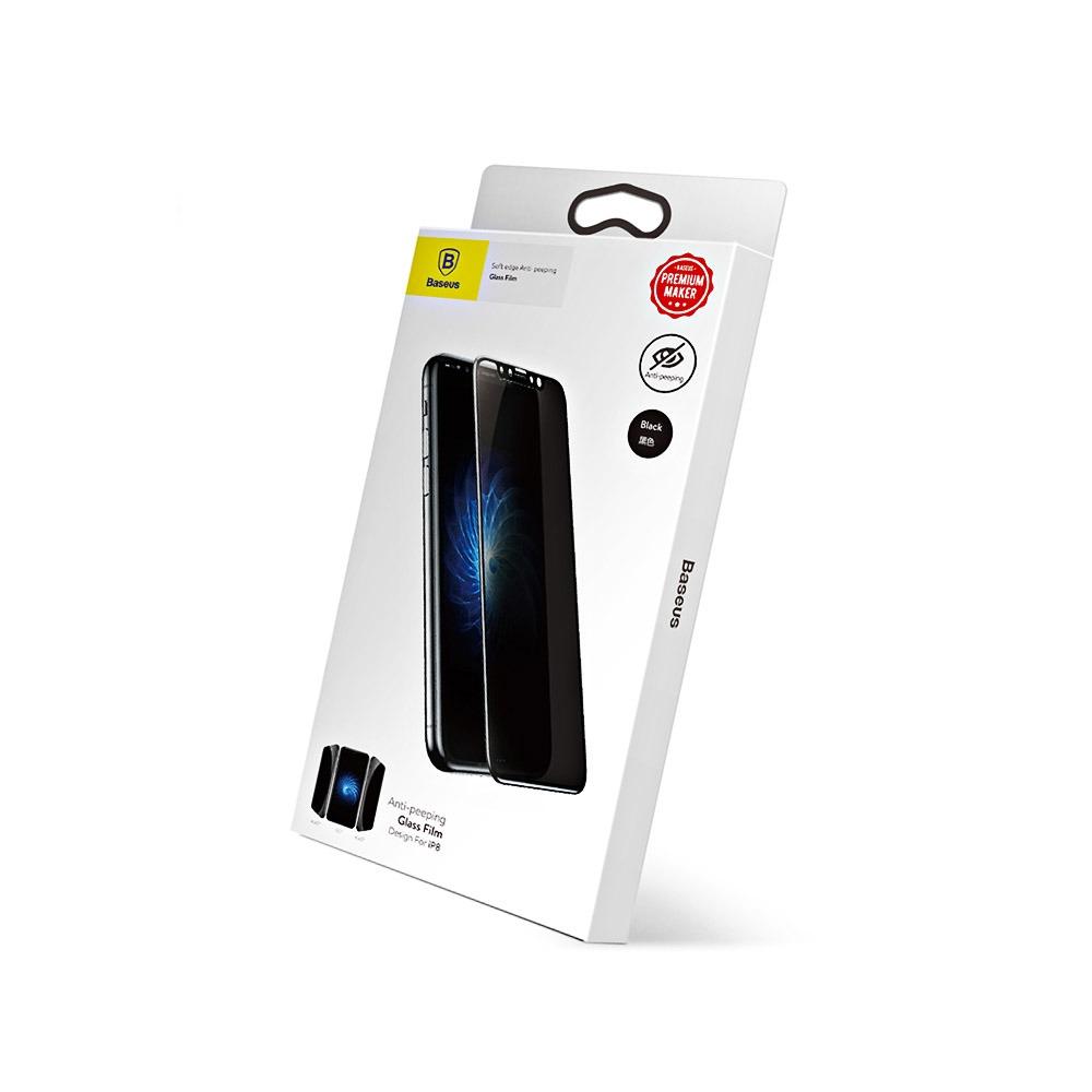 Стъклен протектор Baseus 0.23 Anti-peeping iPhone X бял