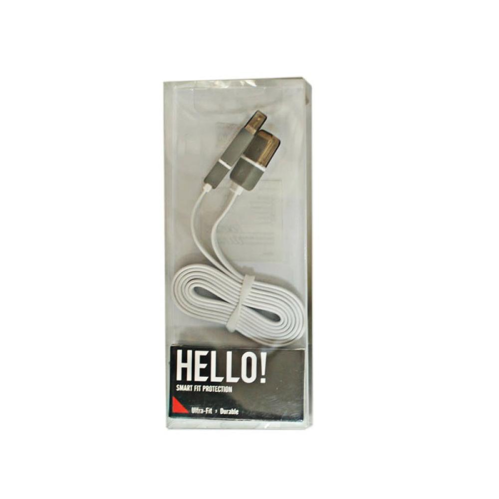 USB кабел 2 в 1 - 5G + micro бял