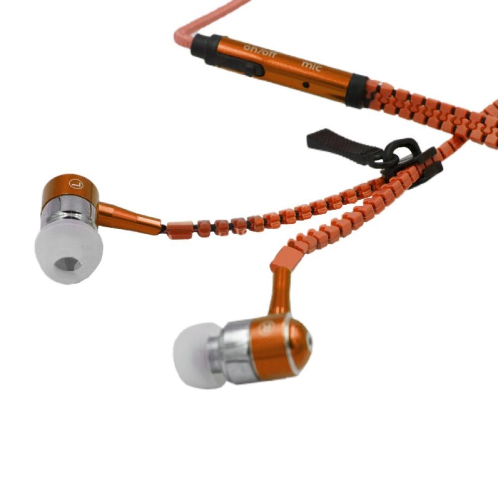 Слушалки Handsfree Zipper, оранжев