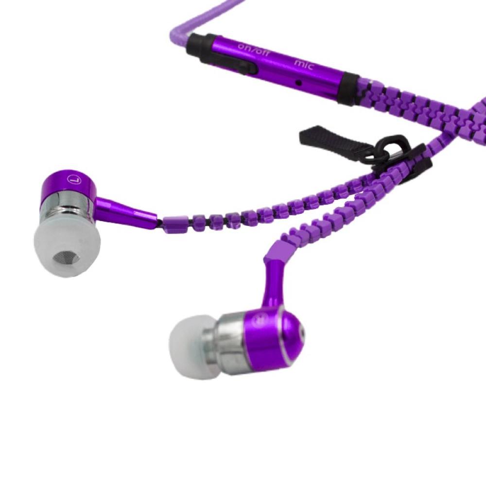 Слушалки Handsfree Zipper, тъмно лилав