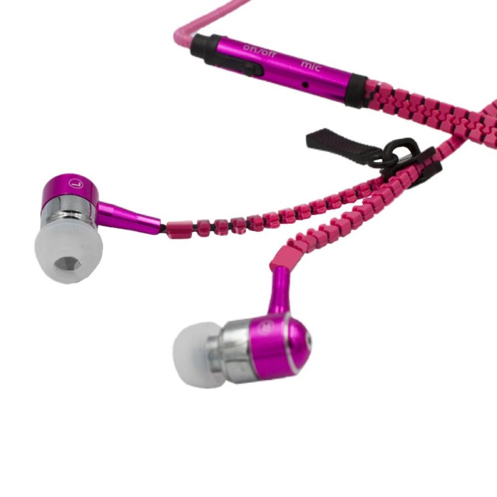 Слушалки Handsfree Zipper, циклама