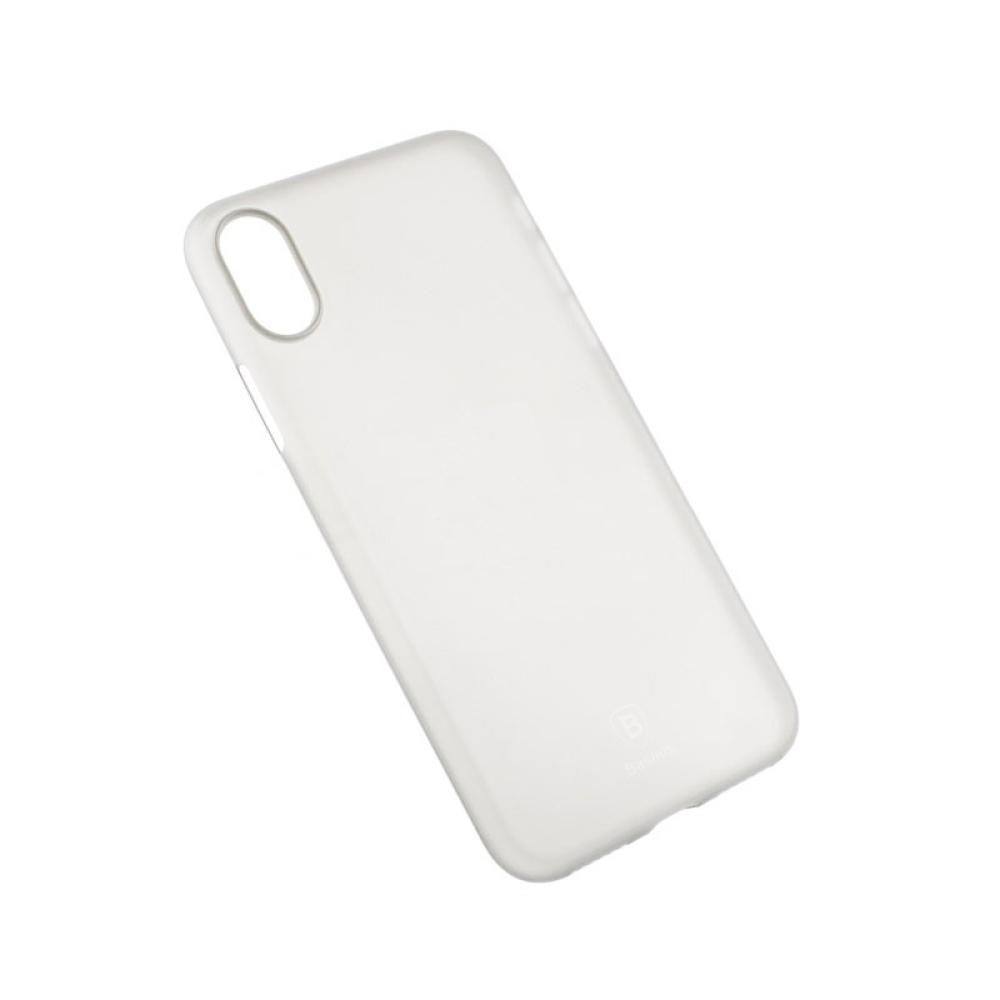 Калъф гръб Baseus Wing case за iPhone X, бял прозрачен