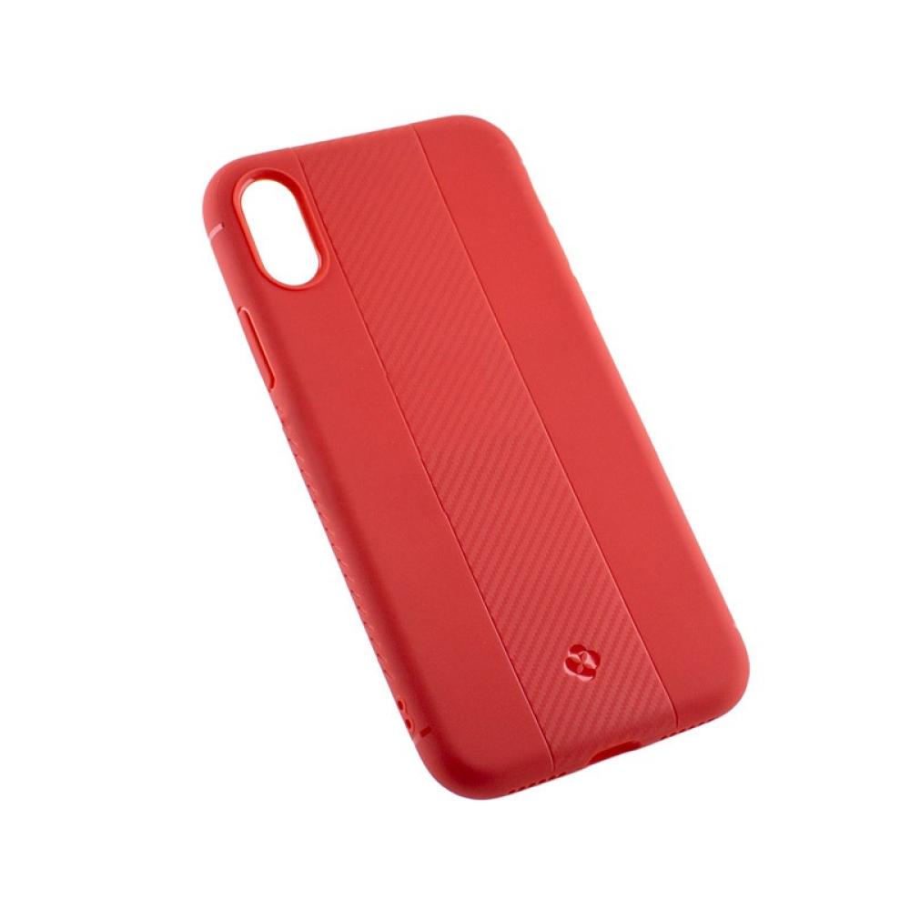 Калъф гръб Totu D Soft carbin fiber за iPhone X, червен
