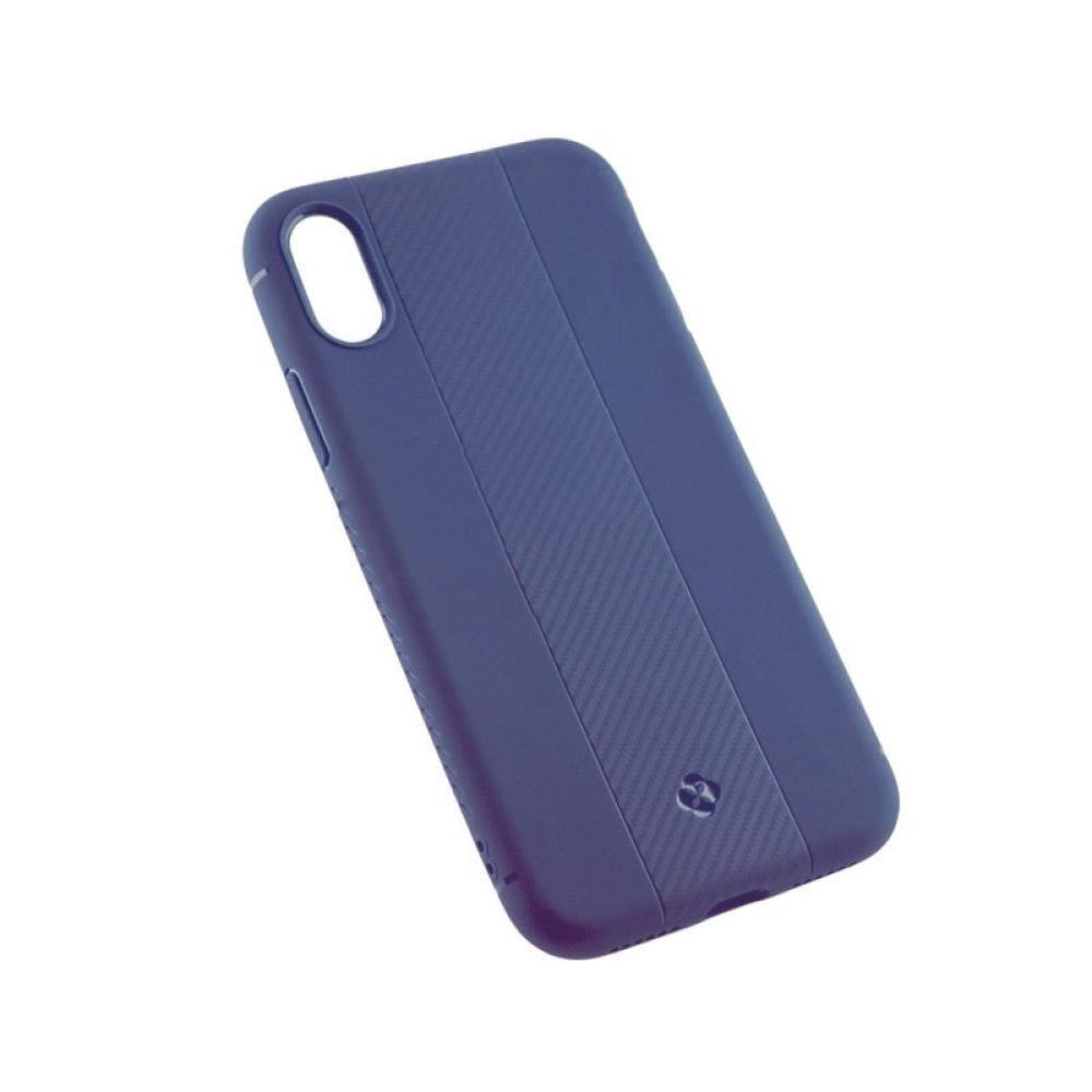 Калъф гръб Totu D Soft carbin fiber за iPhone X, син