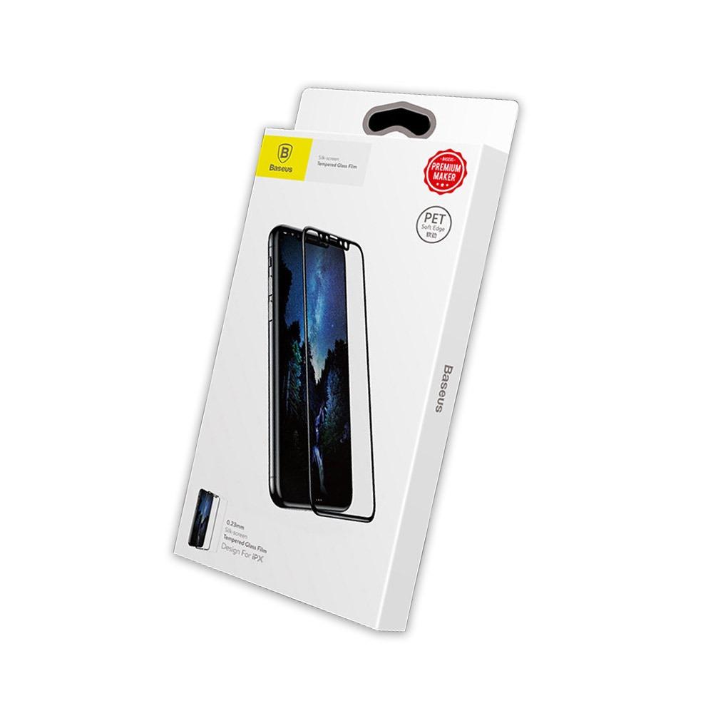 Стъклен протектор Baseus PET Soft ABL iPhone за X, бял