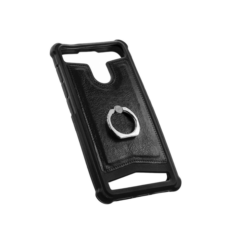 Калъф гръб TPU универсален с кожа K-03 4.5“-4.8“ черен