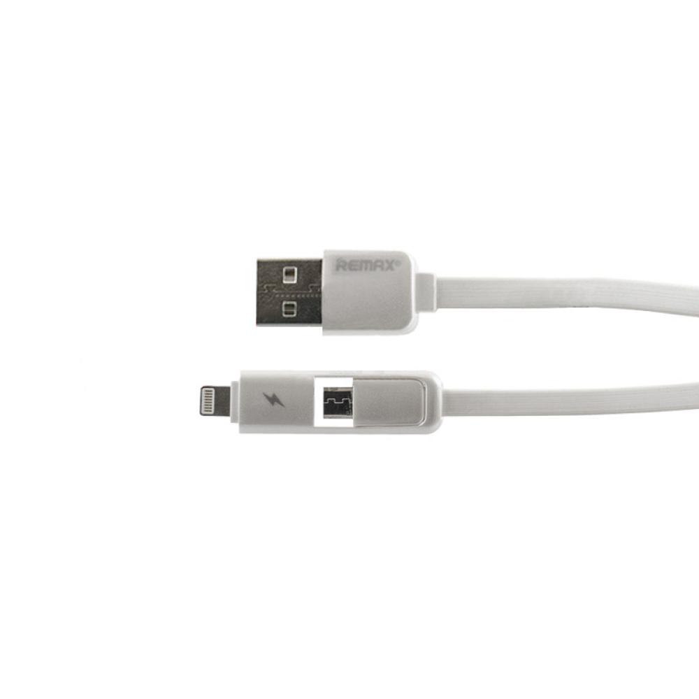 USB кабел Remax 2 in 1 бял