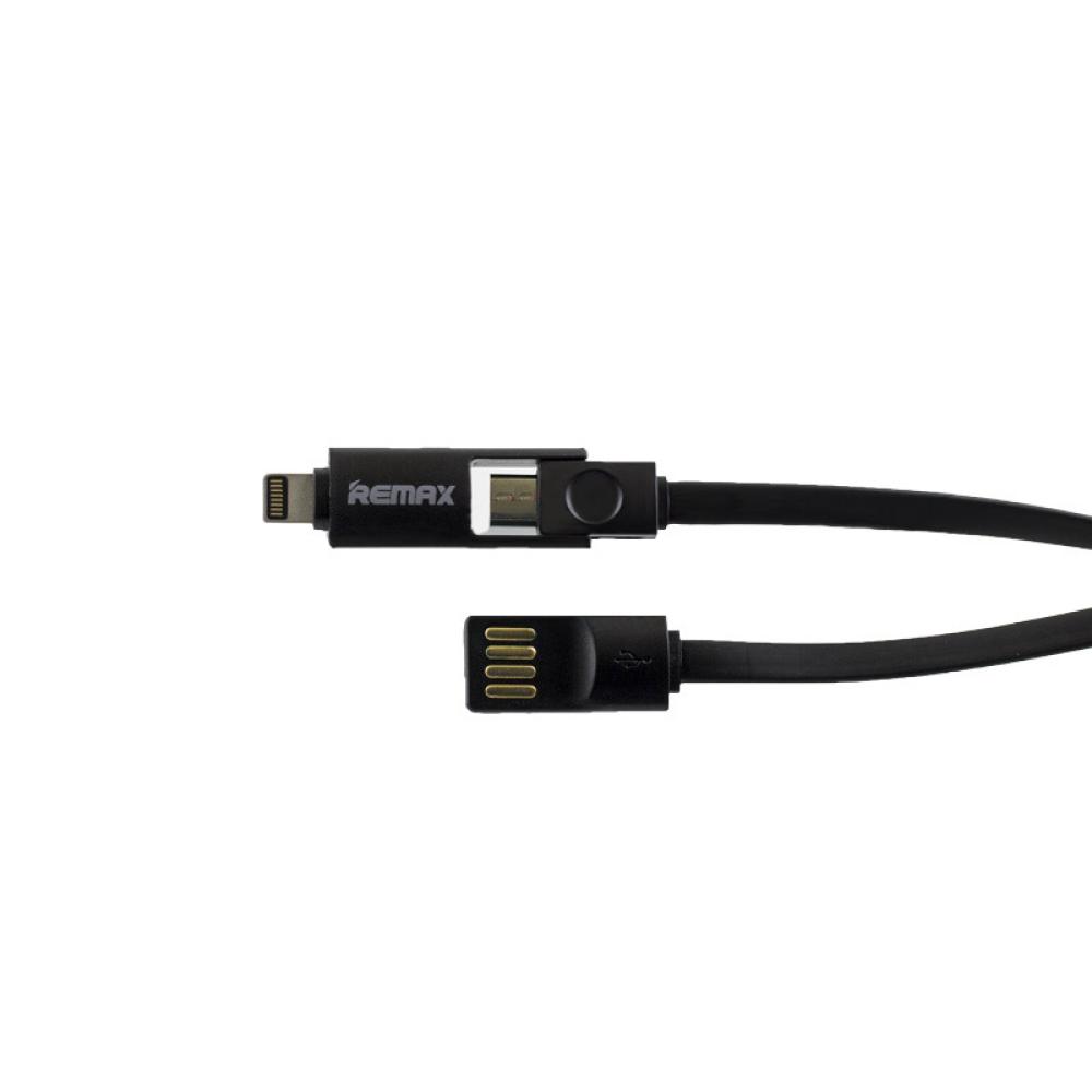 USB кабел Remax 2 in 1 черен