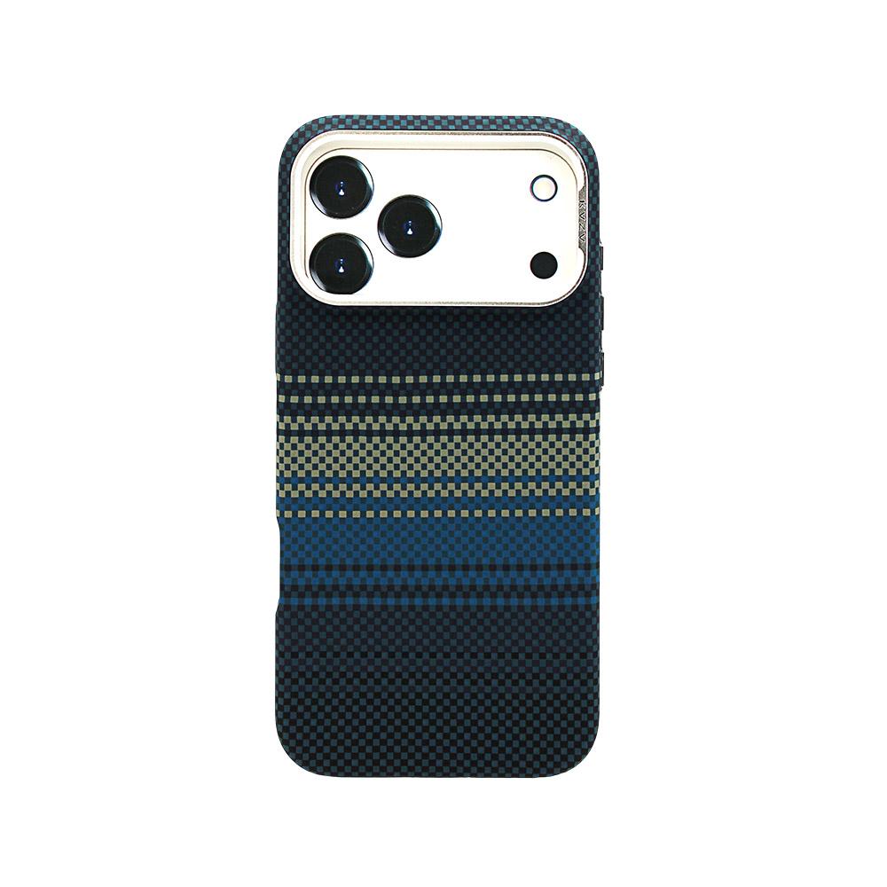 Калъф тип гръб KVZV  Woven Color Pattern Series за iPhone  17 Pro Max син
