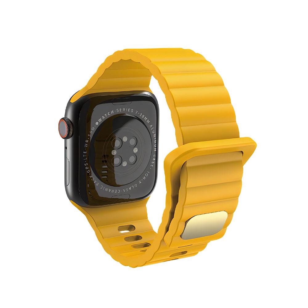 Apple watch 42/44/45/49mm. каишка силикон жълто