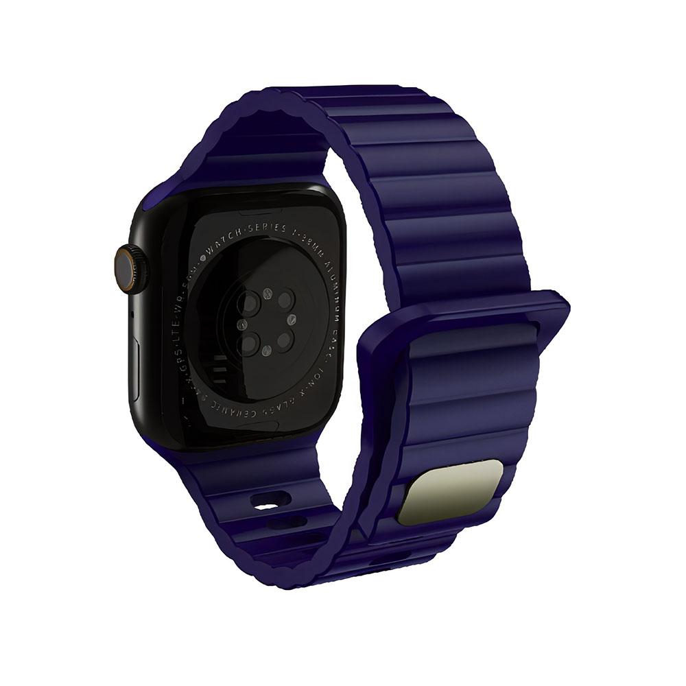 Apple watch 42/44/45/49mm. каишка силикон тъмно синьо