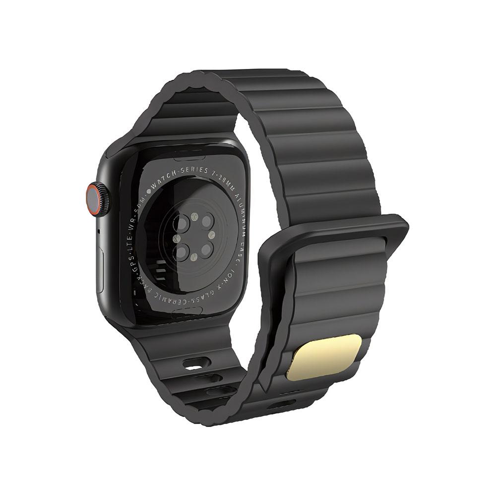 Apple watch 42/44/45/49mm. каишка силикон черно