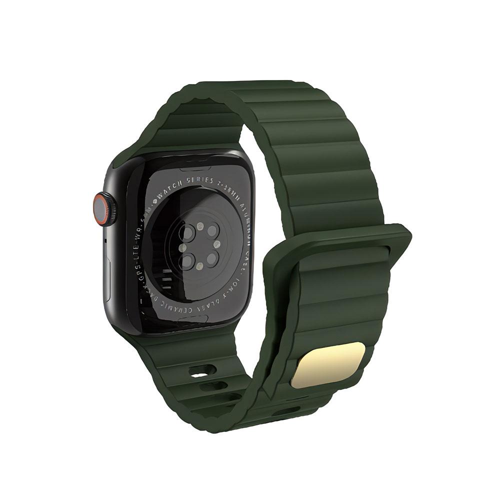 Watch band 22mm. каишка силикон зелено