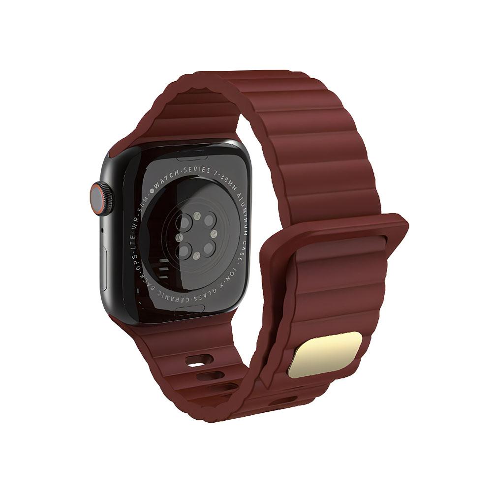 Watch band 22mm. каишка силикон кафяво