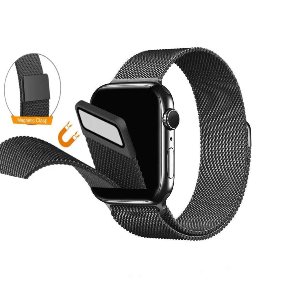 Apple watch 42/44/45/49mm. метална магнитна каишка тъмно сиво