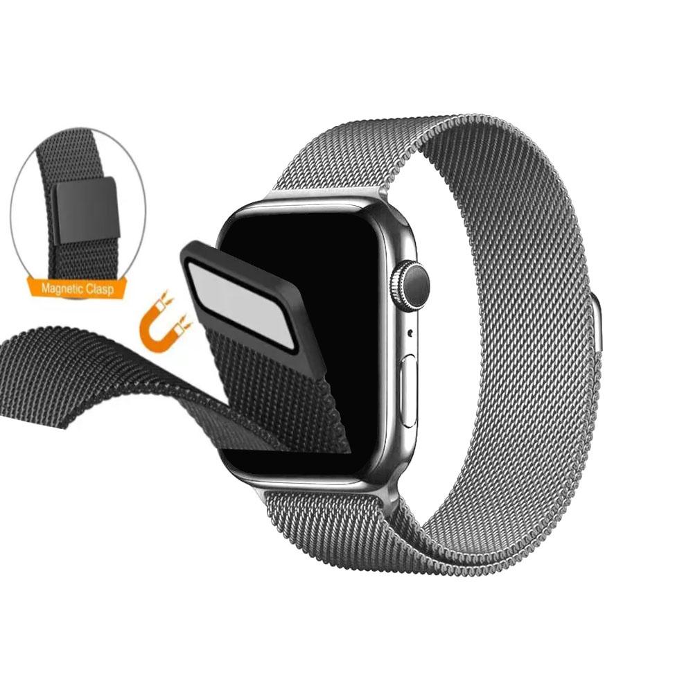 Watch band 22mm. метална магнитна каишка сребро