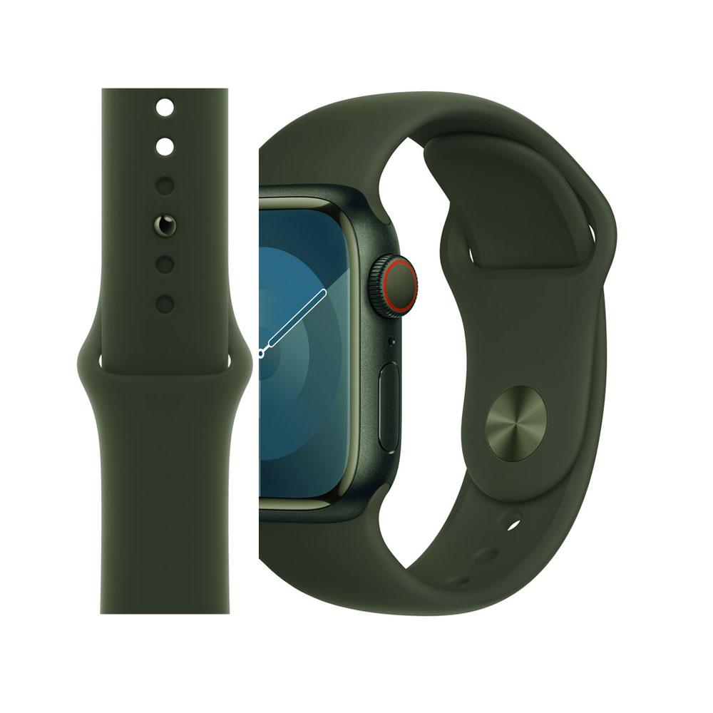Apple watch 42/44/45/49mm. едноцветна силиконова каишка каки