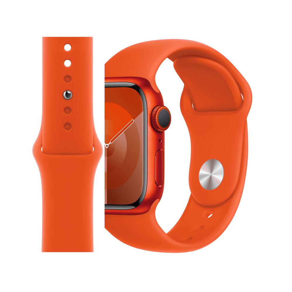 Apple watch 42/44/45/49mm. едноцветна силиконова каишка оранжево
