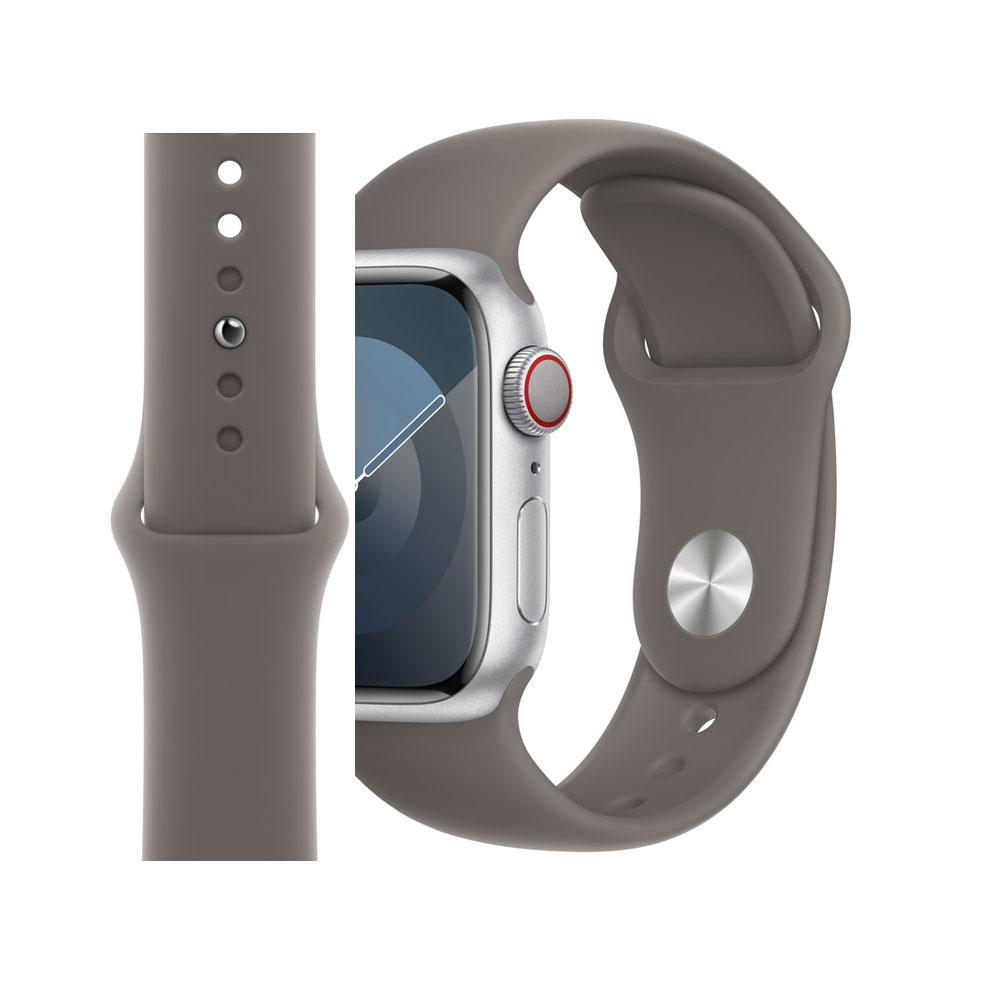 Apple watch 42/44/45/49mm. едноцветна силиконова каишка кафяво