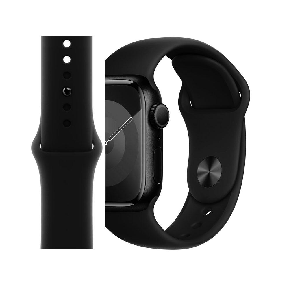 Watch band 22mm. едноцветна силиконова каишка черно