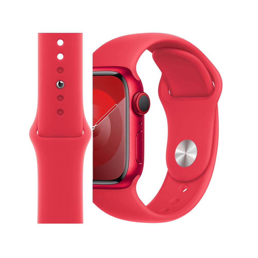 Watch band 22mm. едноцветна силиконова каишка червено