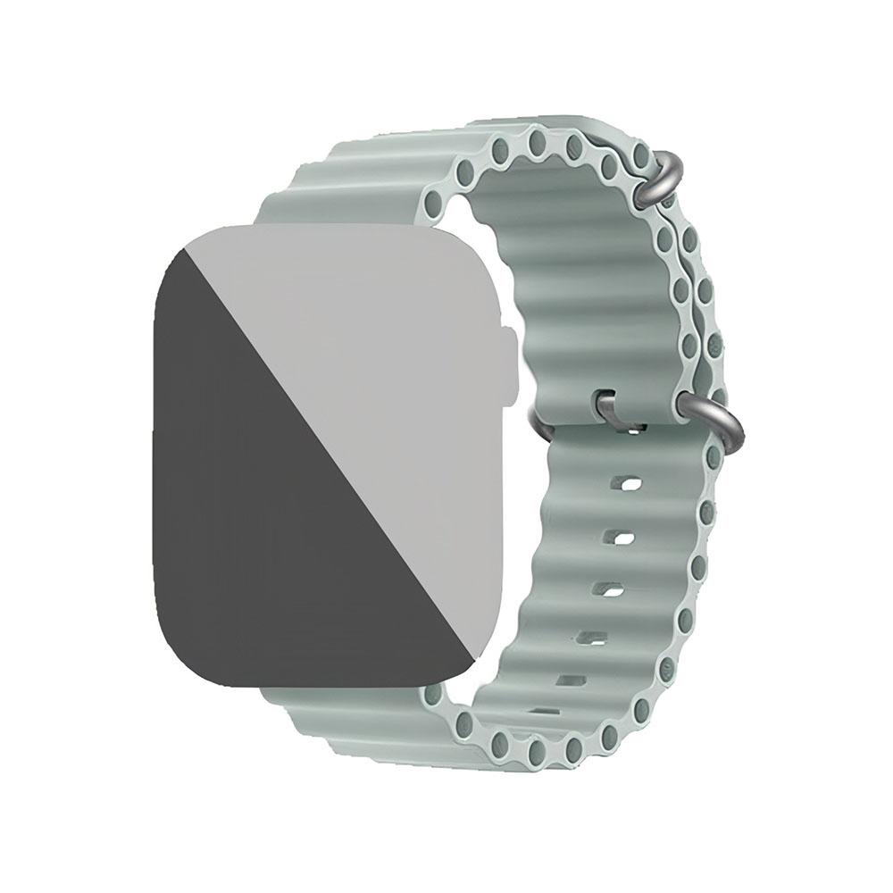 Apple watch 42/44/45/49mm. гофрирана силиконова  каишка сиво