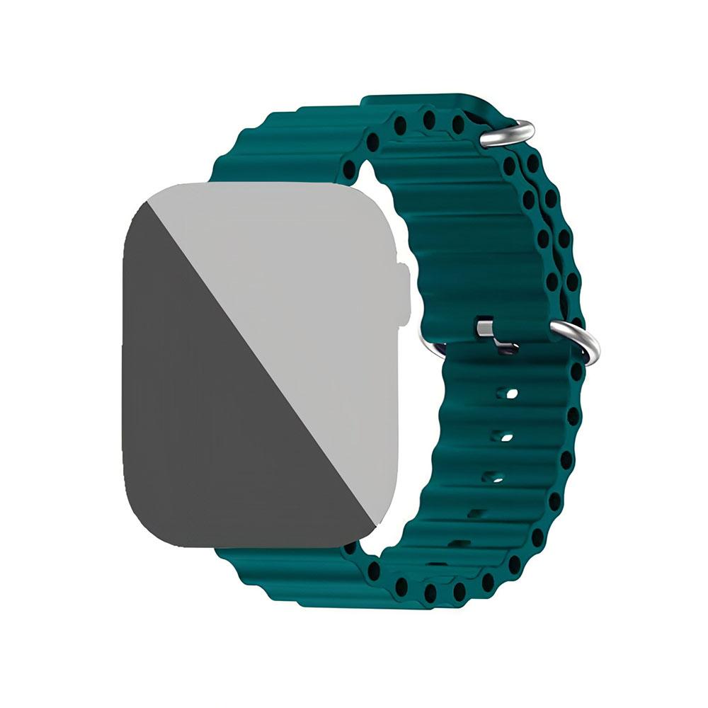 Apple watch 42/44/45/49mm. гофрирана силиконова каишка зелено